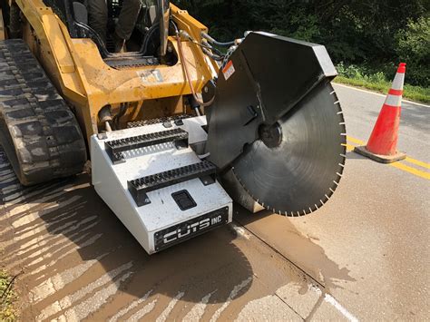 skid steer trim saw|skid steer mounted concrete saw.